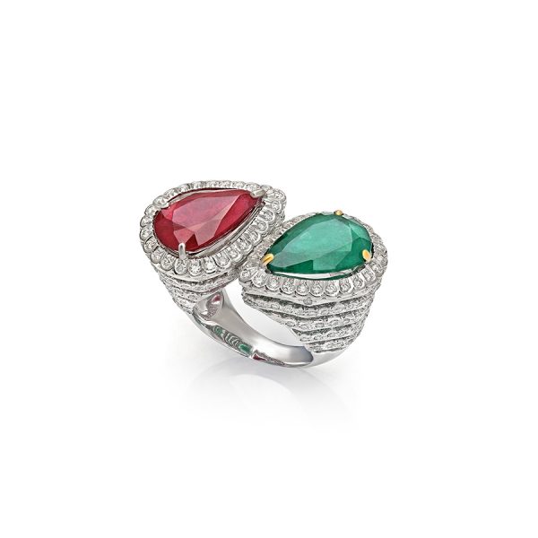 Signature Ruby, Emerald Ring