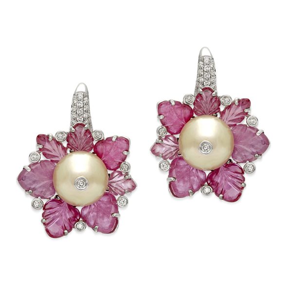 Floral and Pearl Fantasy Earrings