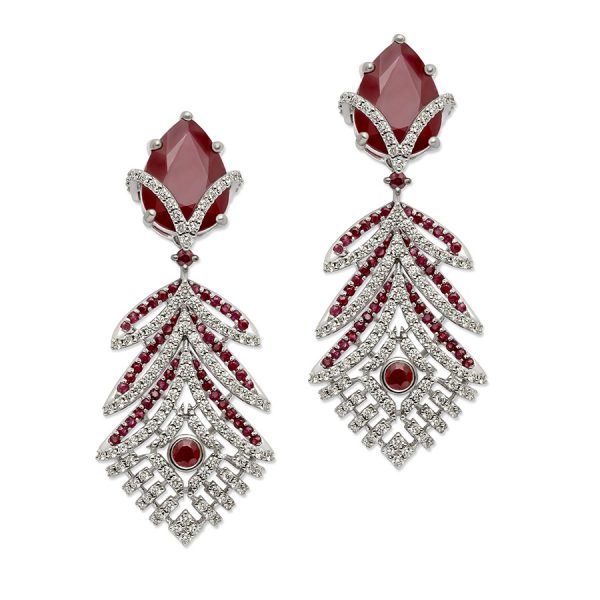 Ruby & Diamond Chandelier Earrings