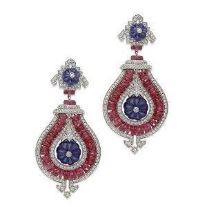 Ruby & Diamond Greco Art Deco Earrings