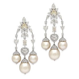 Canary Keshi Pearl & Diamond Earrings