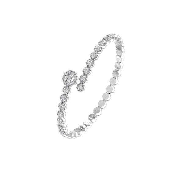 Studded Octagonal Spring Diamond Bracelet