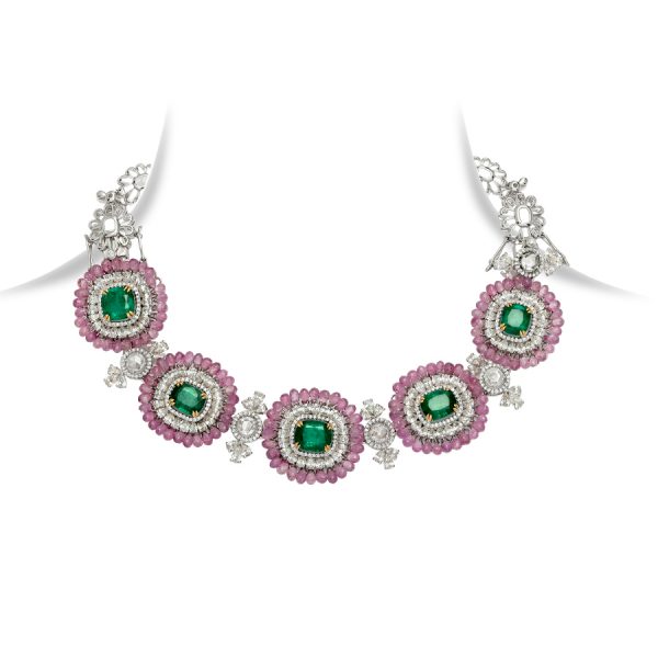 Emerald, Ruby & Diamond Bracelet/Choker