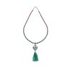 Ruby Emerald Tassel Pendant Necklace