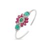 Ruby Emerald Floral Spring Bracelet