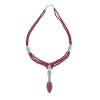 Ruby Emerald Floral Sautoir Necklace