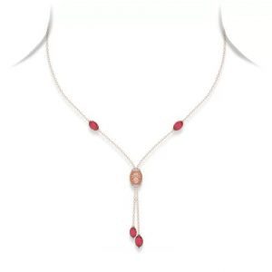 Ruby & Diamond Filigree Sautoir Necklace