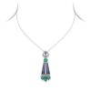 Tanzanite Emerald & Diamond Pendant Necklace