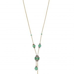 Diamond & Emerald Sautoir Necklace