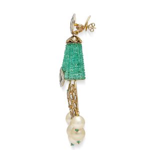 Emerald Pearl Uncut Diamonds Raj Kumari Earrings