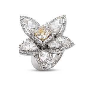Golden Iris Diamond Ring