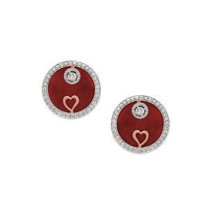 Heart Medallion Diamond Earrings