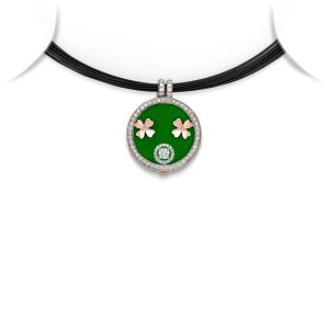 Clover Motif Medallion Pendant Necklace