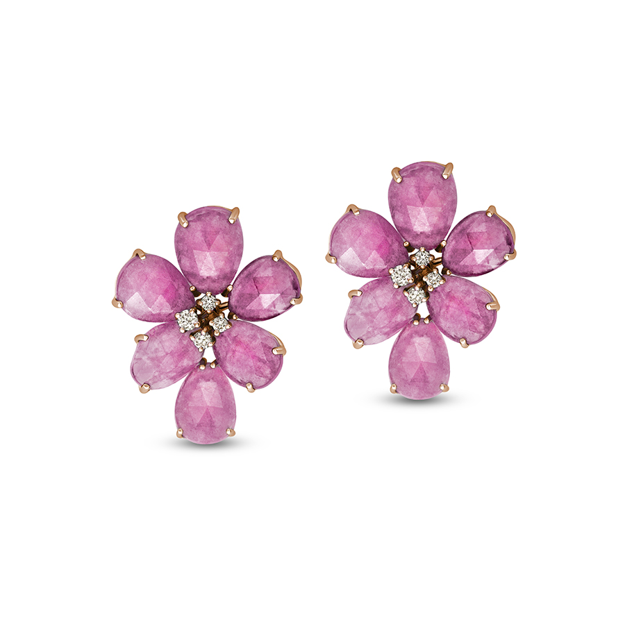 SOHI Brass Floral Stud Earrings for women and girls, Cute western earrings  in Multi color, fashion jewellery, light weight, Push Closure, Modern,  Statement, ear tops : Amazon.in: Fashion