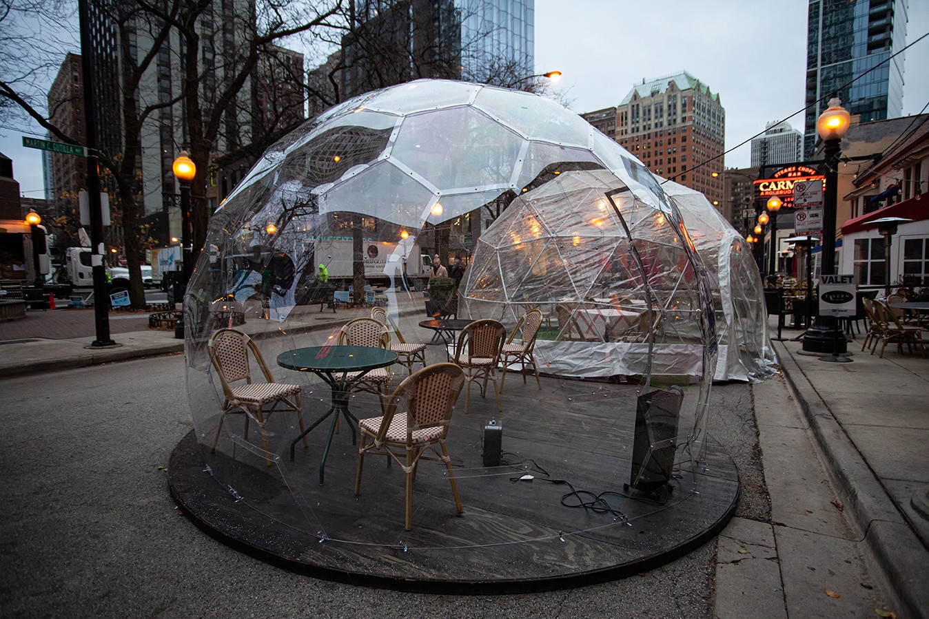 Bubble dining pods