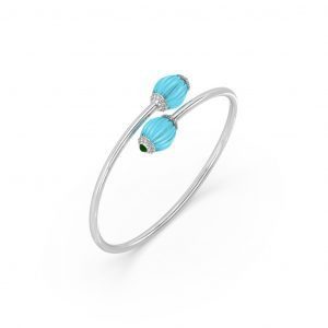 Chalcedony, Turquoise & Diamond Bracelet