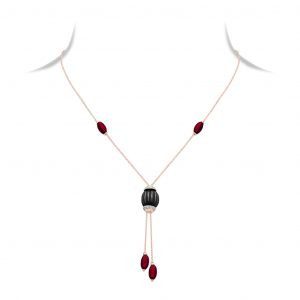 Black Onyx Diamond Sautoir Necklace