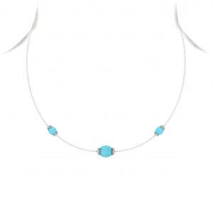 Bella Rosa Diamond & Turquoise Necklace