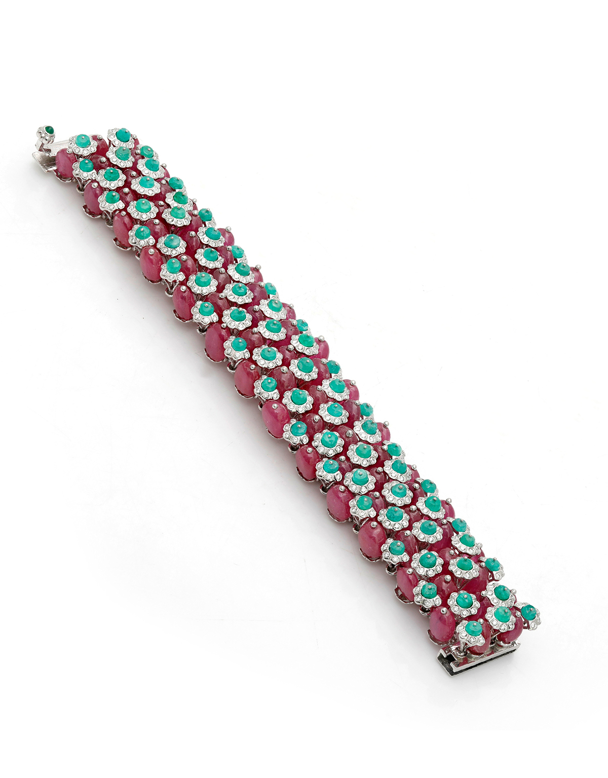 Silvoria 925 Sterling Silver Heart Shape Ruby Emerald Bangle Set for Women  Girls