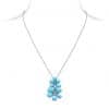 Turquoise & Diamond Floral Pendant Necklace