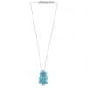 Turquoise & Diamond Floral Pendant Necklace