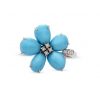 Turquoise and Diamond Floral Ring