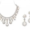 Diamond & Pearl Bridal Necklace & Earrings