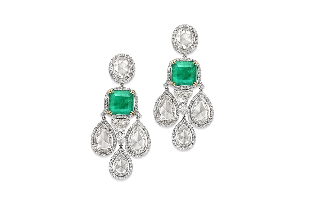 Emerald & Diamond Earrings 