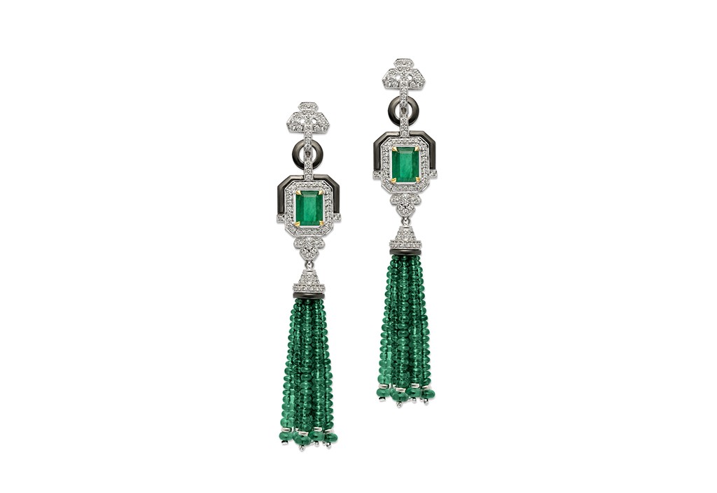 Emerald Diamond Flair earrings