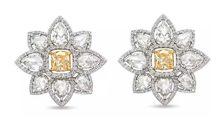 Golden Iris Diamond Earrings