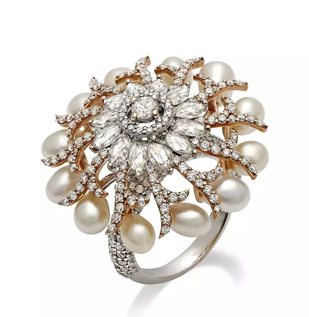 spiral reef pearl ring