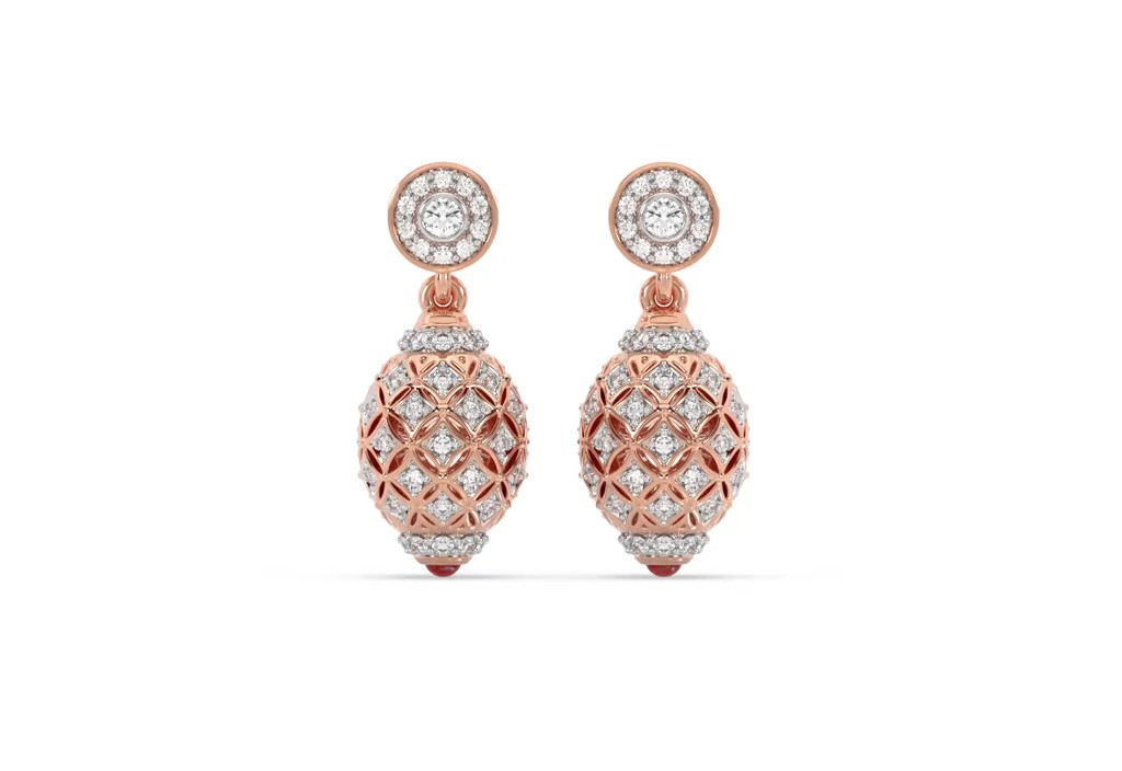 diamond filigree hanging earrings