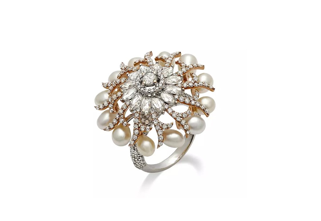 spiral reef pearl ring