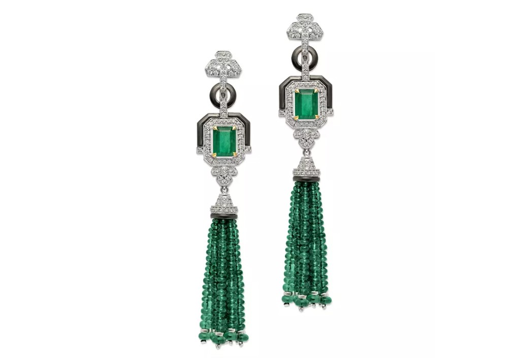 Emerald Diamond Flair Earrings