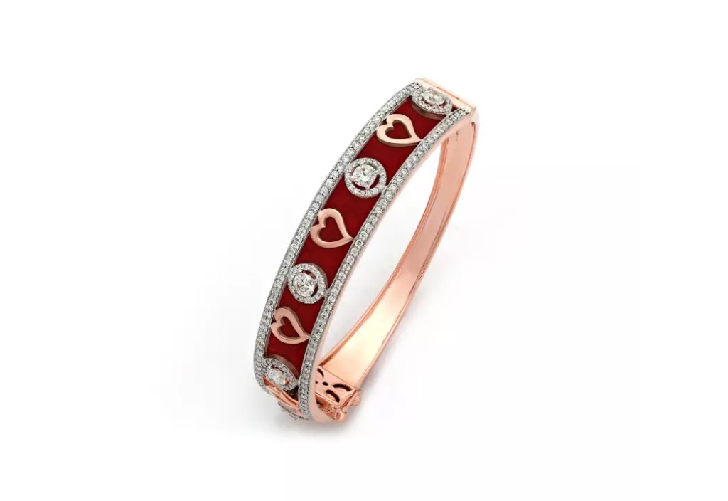 Heart Diamond Cuff Bracelet