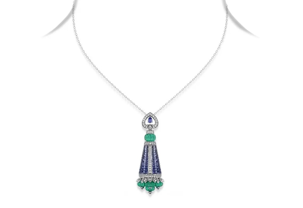 Tanzanite Emerald Pendant Necklace
