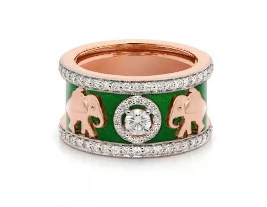 Elephant Diamond big band ring