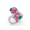 Ruby and Chalcedony Bloom Ring