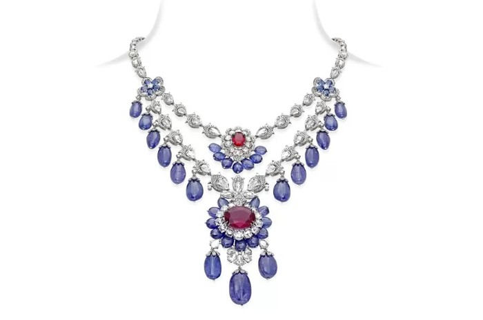 Rubelite Tanzanite Necklace