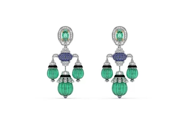 Tanzanite Emerald Drop Earrings