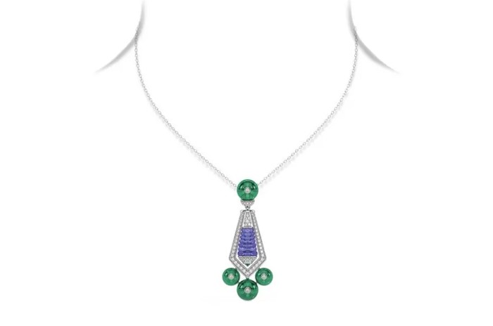 Chalcedony Tanzanite Pendant Necklace