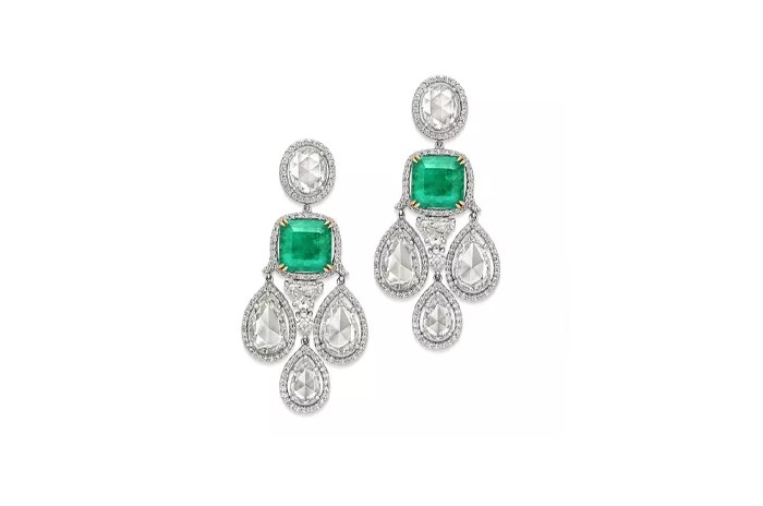 Dew Drop Emerald & Diamond Earrings