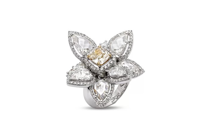 Golden Iris Diamond Bridal Ring