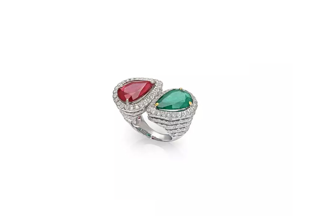 SIGNATURE RUBY, EMERALD RING