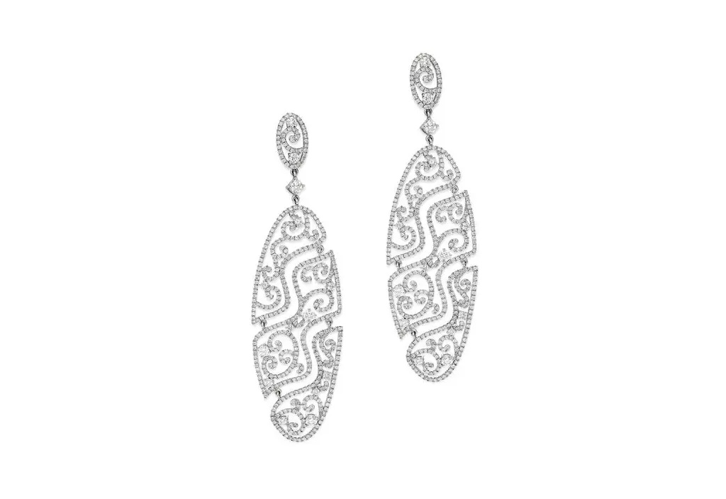 Art Deco Diamond Filigree Earrings