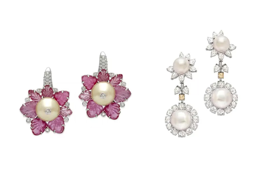 Floral and Pearl Fantasy Earrings