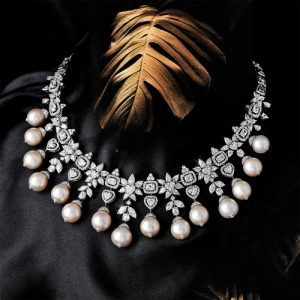 Floating Mabe Pearl Necklace in Sterling Silver - Warners Fine Jewellery