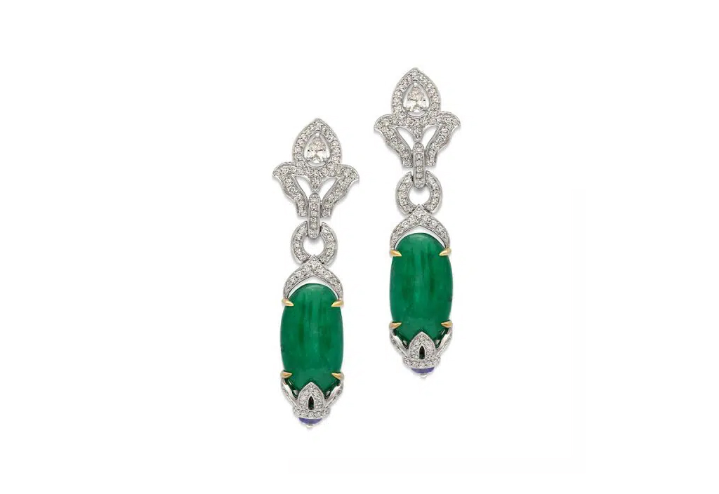 Tanzanite Emerald Drop Earring