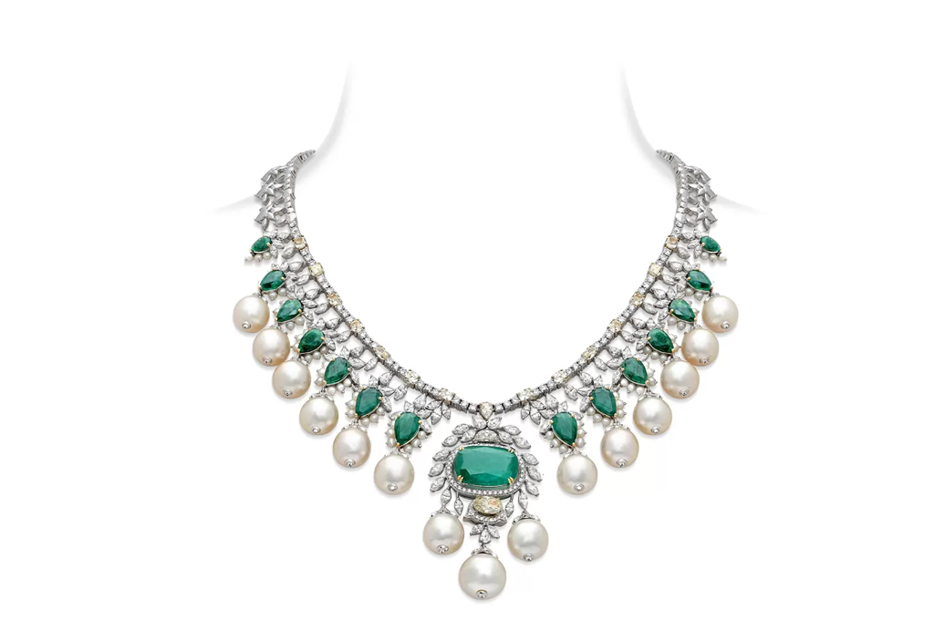emerald drop bridal necklace