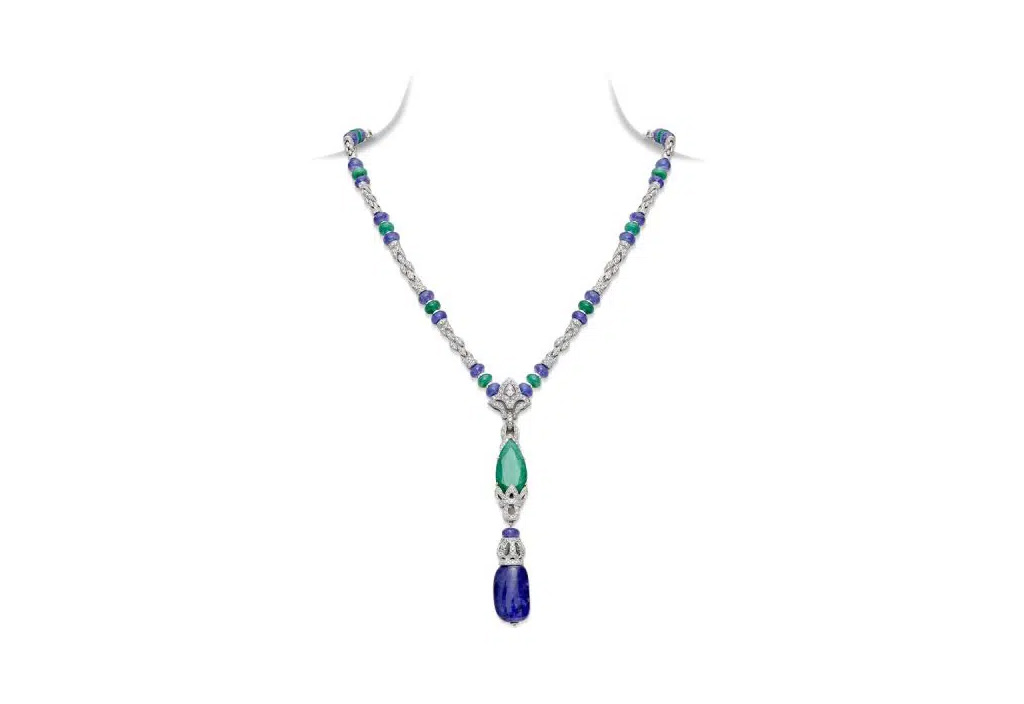 Tanzanite Emerald Drop Necklace